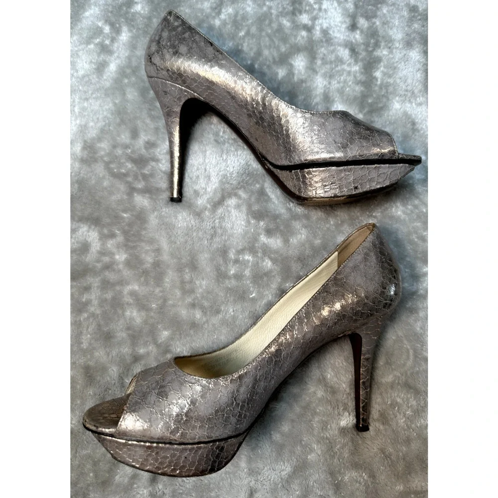 Vera Wang Lavender Selima Rose Gold Peep Toe Platform Heels Size 41 US 9.5